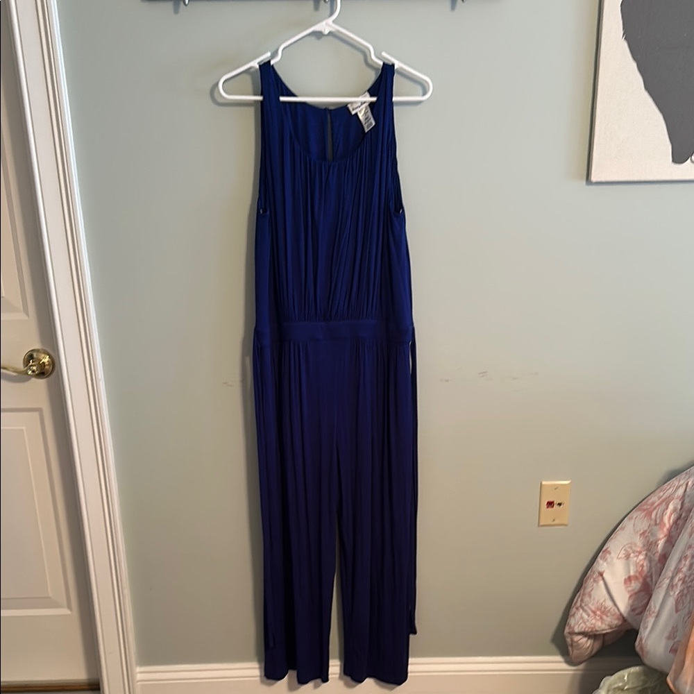 Tommy Bahama Blue Halter Jumpsuit Relaxed Fit